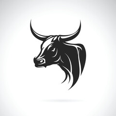 Vector of bull head design on white background. Easy editable layered vector illustration. Wild Animals.