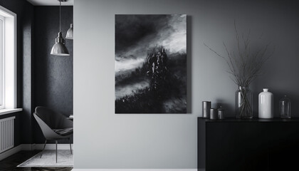 modern interior design with black and white theme generative ai