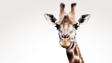 Naklejka premium giraffe banner with white background