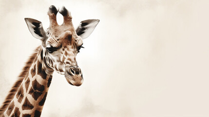 Obraz premium giraffe banner with white background