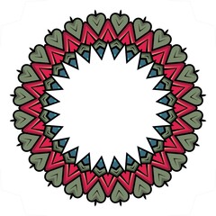 Mandala flower ornamental decoration. Colorful design element for textile, fabric, frame and border, or fashion paper print.