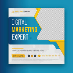 Digital business marketing banner for social media post template