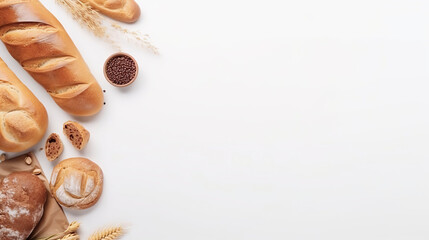 Bakery banner. Copy space, background. Generative AI.