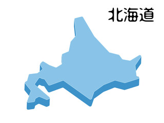 地図 立体的な北海道のベクターイラスト