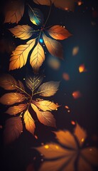 Autumn Fall Leaves Soft Background with Copy Space for Text. Generative Ai