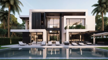 Fototapeta premium architectural plans for modern luxury mansion