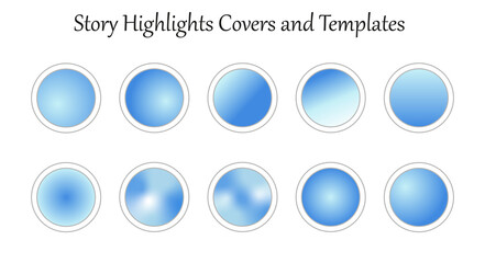 Set of story gradient covers and templates, social media blog design icons