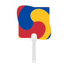 Aesthetic Manual Handle Hand Fan Sam Taeguk Flag