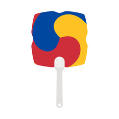 Aesthetic Manual Handle Hand Fan Sam Taeguk Flag