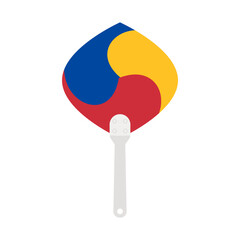 Aesthetic Manual Handle Hand Fan Sam Taeguk Flag