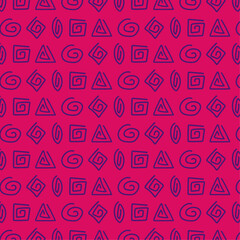 Seamless background with symbols pink decoration vector abstract