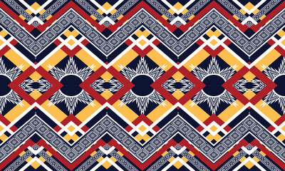 Ikat ethnic vector abstract beautiful art. Ikat seamless pattern for background,fabric,wrapping,clothing,wallpaper,Batik,carpet,embroidery style