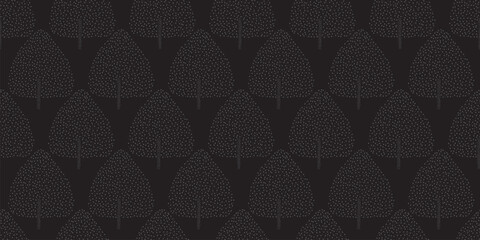 Tree illustration background. Seamless pattern.Vector. 木のイラストパターン