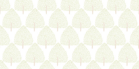 Tree illustration background. Seamless pattern.Vector. 木のイラストパターン
