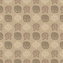 Ethnic indie native background color brown vector abstract illustration template
