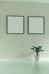 living room design. empty room design interio.Photo frame mock up 3d rendering