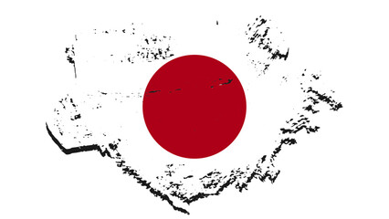 Art Illustration design nation flag with ripped effect sign symbol country of Japan