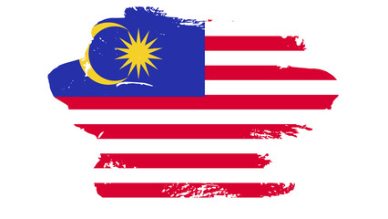 Art Illustration design nation flag with ripped effect sign symbol country of Malaysia