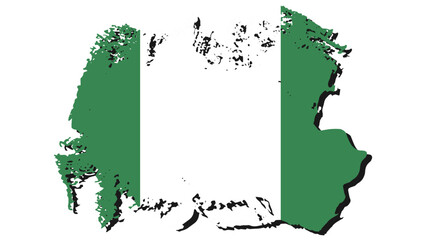 Art Illustration design nation flag with ripped effect sign symbol country of Nigeria