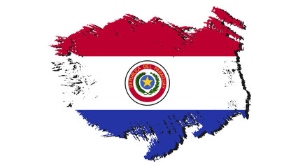 Art Illustration design nation flag with ripped effect sign symbol country of Paraguay