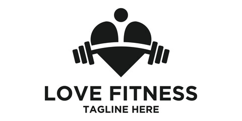 logo of someone who loves fitness sports vector illustration icon design