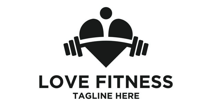logo of someone who loves fitness sports vector illustration icon design