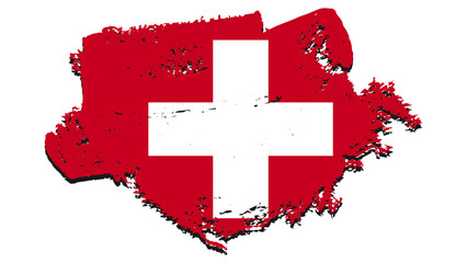 Art Illustration design nation flag with ripped effect sign symbol country of Switzerland