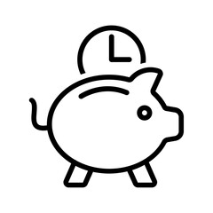 Black icon for Time saving