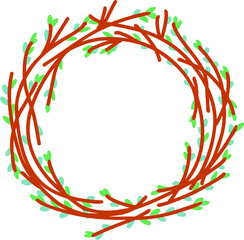 weaving willow branches. Easter willow wreath. palm sunday wreath. willow cats.