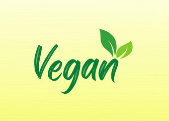 Vegan sign on yellow background