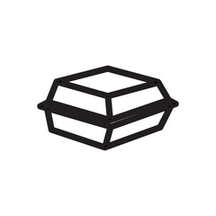 Styrofoam box icon vector logo design template flat style
