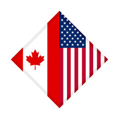 Fototapeta na wymiar diamond icon of canada and united states flags. vector illustration isolated on white background