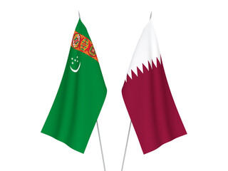 Qatar and Turkmenistan flags