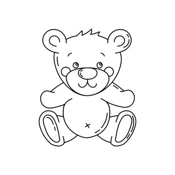 Teddy Bear Doodle Coloring Book with vector illustration for kids