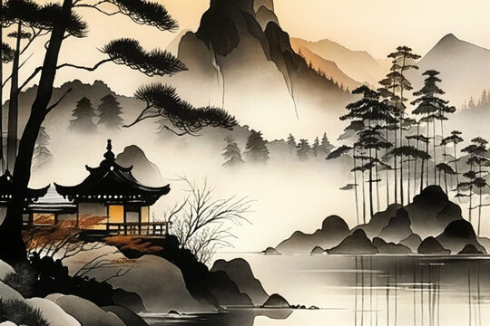 I often recall the sunset at the pavilion by the creek and long to see the snow in Lushan Valley. In the third day of the twelfth lunar month, I have seen the winter scenery several times.