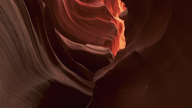 Inside The Lower Antelope Canyon, Formed By The Erosion Of Navajo Sandstone In Lechee, Arizona. - tilt down