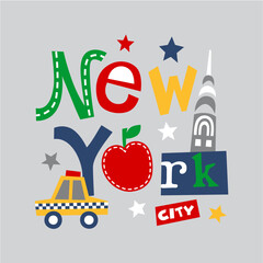 Travel theme doodle set vector new york background © I'L YELLOW