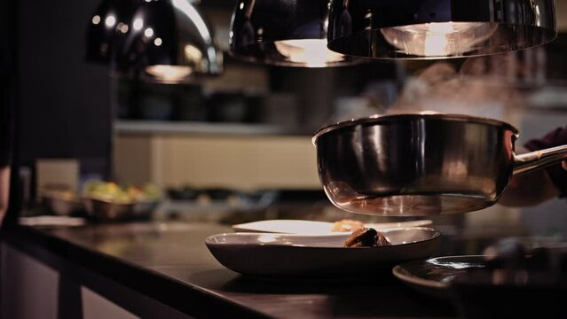 Food being prepared in a restaurant