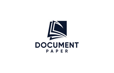 minimalist document paper logo design