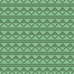 Green geometric african style shapes green triangle vector background concept