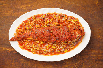 Spicy pollack fish, a special dish of Northeast China