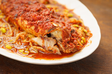 Spicy pollack fish, a special dish of Northeast China