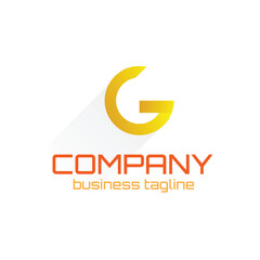 Initial Letter G Logo. White and Blue Circle Shape Origami Style isolated on Blue Background. Usable for Business and Branding Logos. Flat Vector Logo Design Template Element.