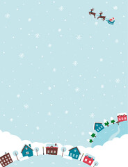 Fantasy planet web banner illustration with Christmas motif | portrait