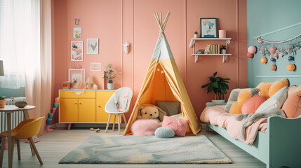 Colorful Adventure: A Modern and Whimsical Kids' Room Design