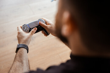 Close-up shot of a game controller