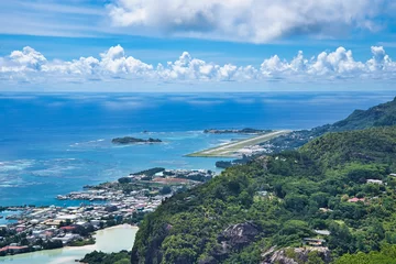 Foto op Canvas Copolia trail view of the international airport and providence Mahe Seychelles © Nils