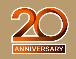 20 years anniversary, concept vector