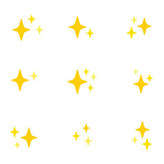 Sparkling blinks ornaments yellow spark emoji with white background