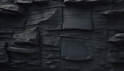 Background or texture in dark grey, black slate, or stone. generative ai.